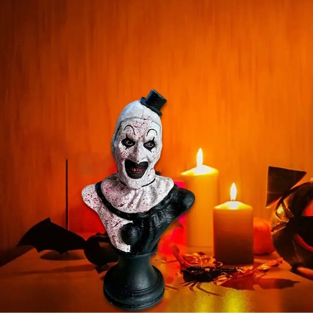 Happy Halloween Creepy Clown Bust Halloween Decor. The Terrifier Terrifying Art
